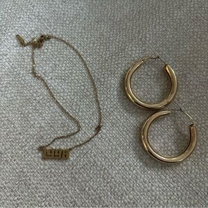 Large Hoop and Necklace Set